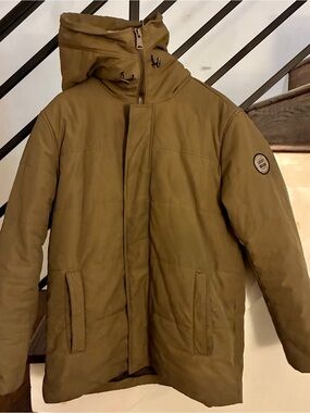 Lucky Brand Olive Hooded Puffer Jacket